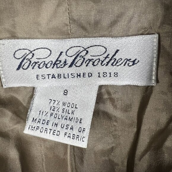 Brooks Brothers Womens 8 Wool Silk Blend Blazer USA Made Quiet Luxury Minimalist - Picture 13 of 15